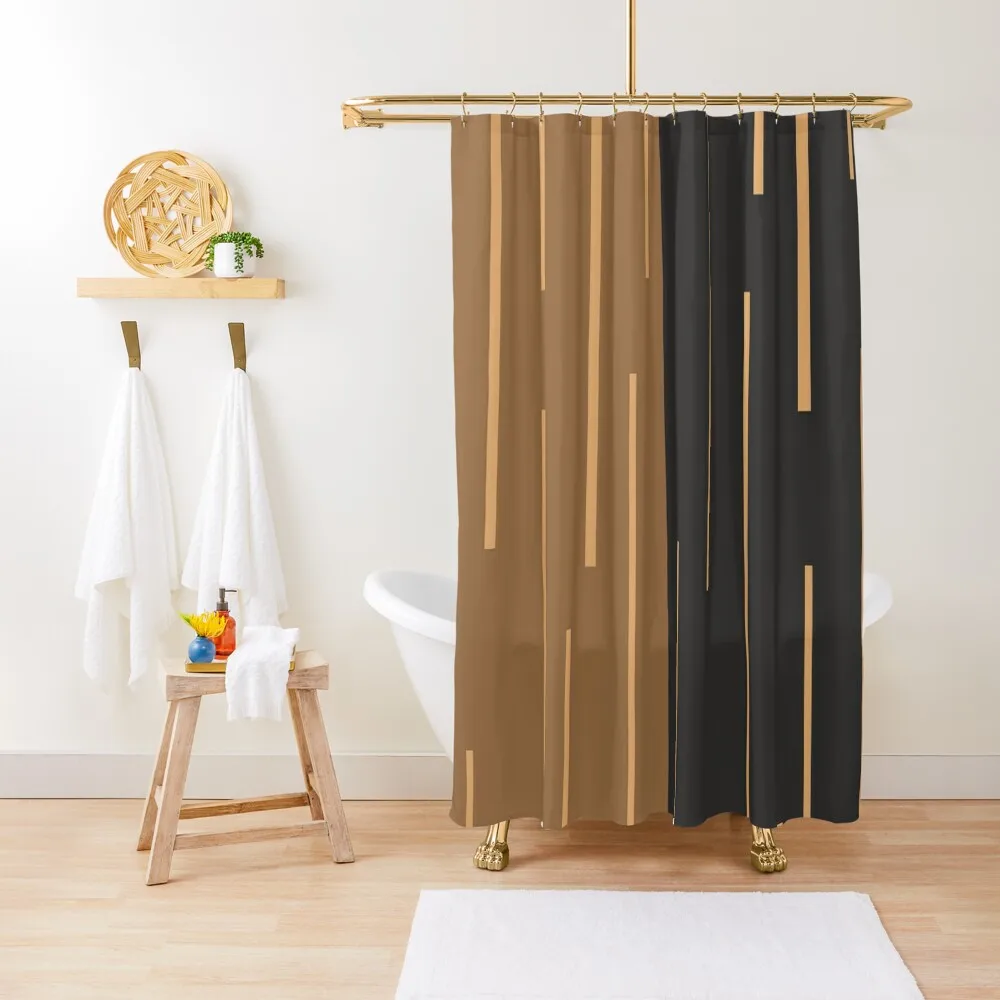 

Geometric Design, Pattern,Black & Brown Shower Curtain Shower Sets For Bathroom Cover Shower For Bathrooms Curtain