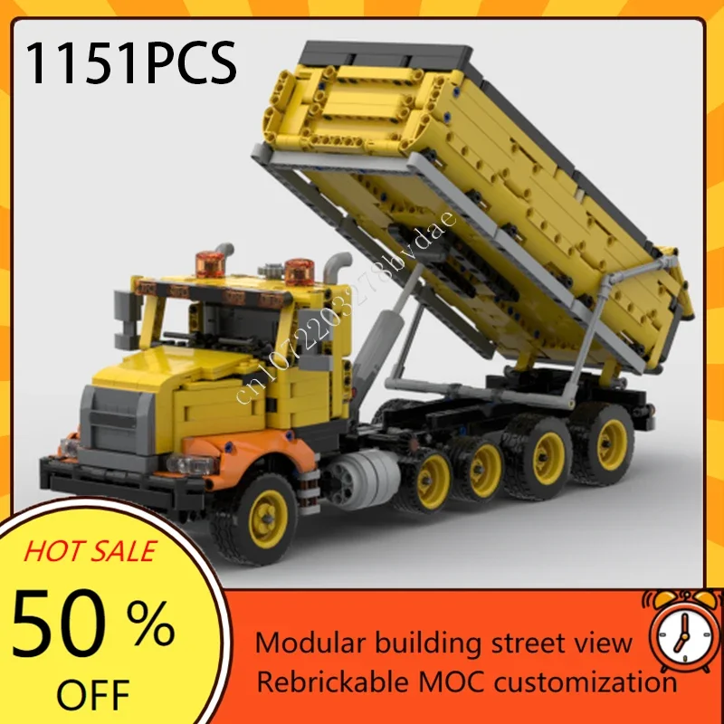 MOC Technic Mack – ensemble de Train camion à benne basculante en granit, locomotive Express, Puzzle de noël, Architecture, ensembles d'assemblage à monter soi-même, jouet cadeau