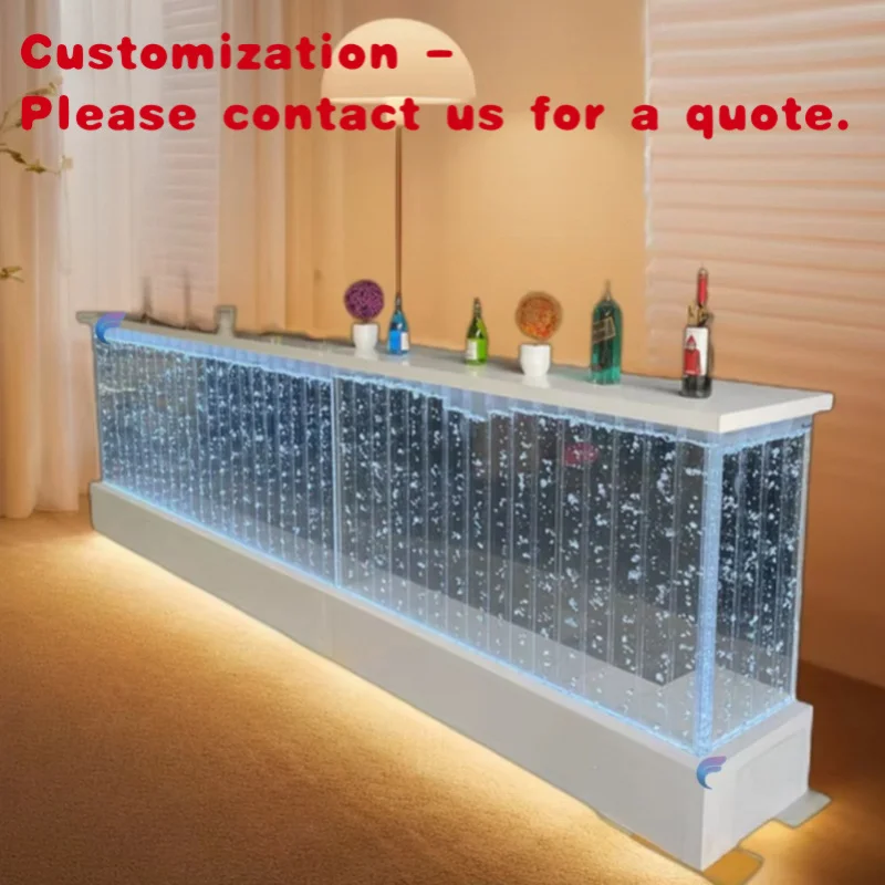 

custom.Modern Design Commercial Night Club Furniture Counter Light up LED Color Changing Aquarium Wine Bar Plastic Factory Direc
