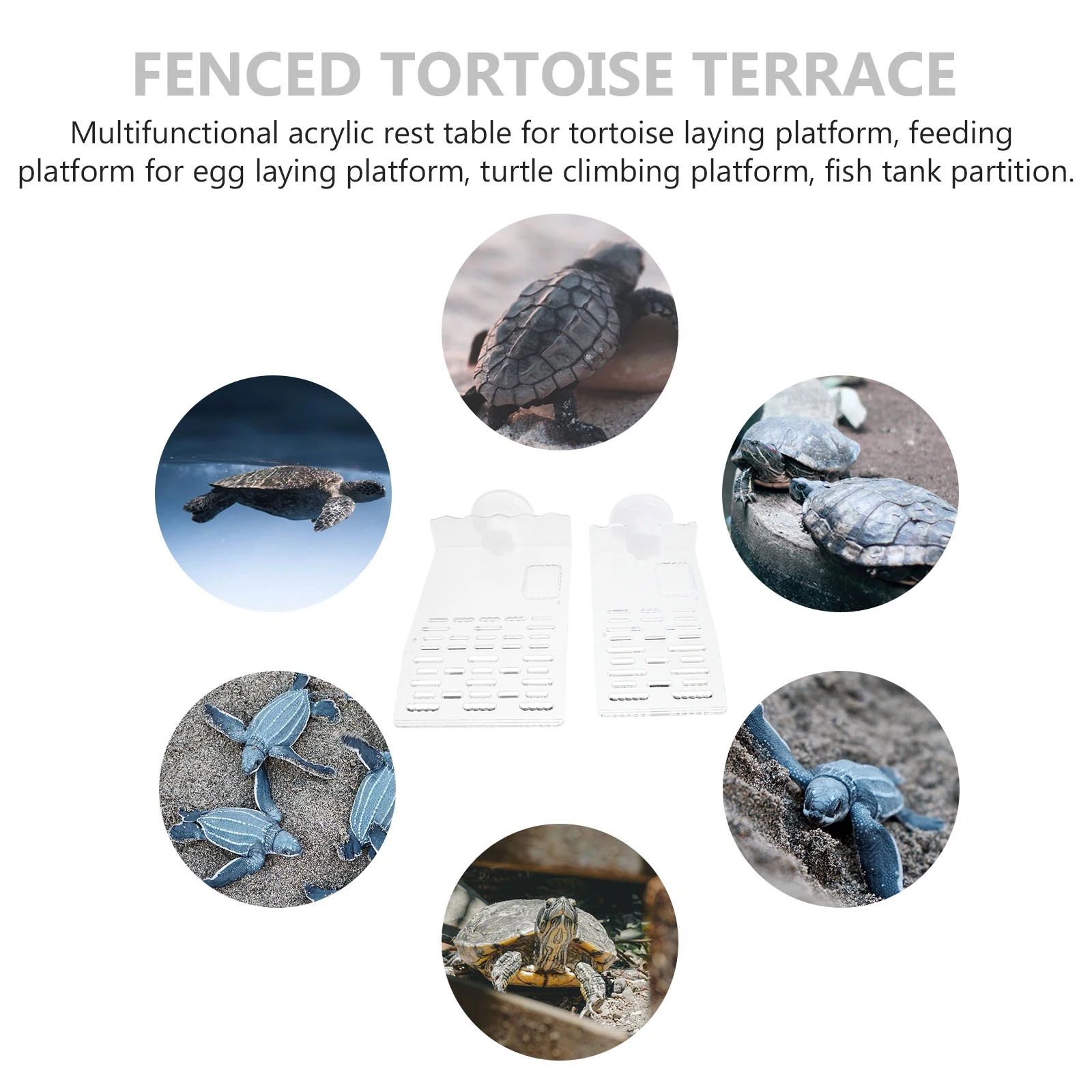 

2pcs Turtle Basking Platform Reptile Dock Plastic Tortoise Floating Platform Suction Cups Durable Aquarium Terrapin Resting Area