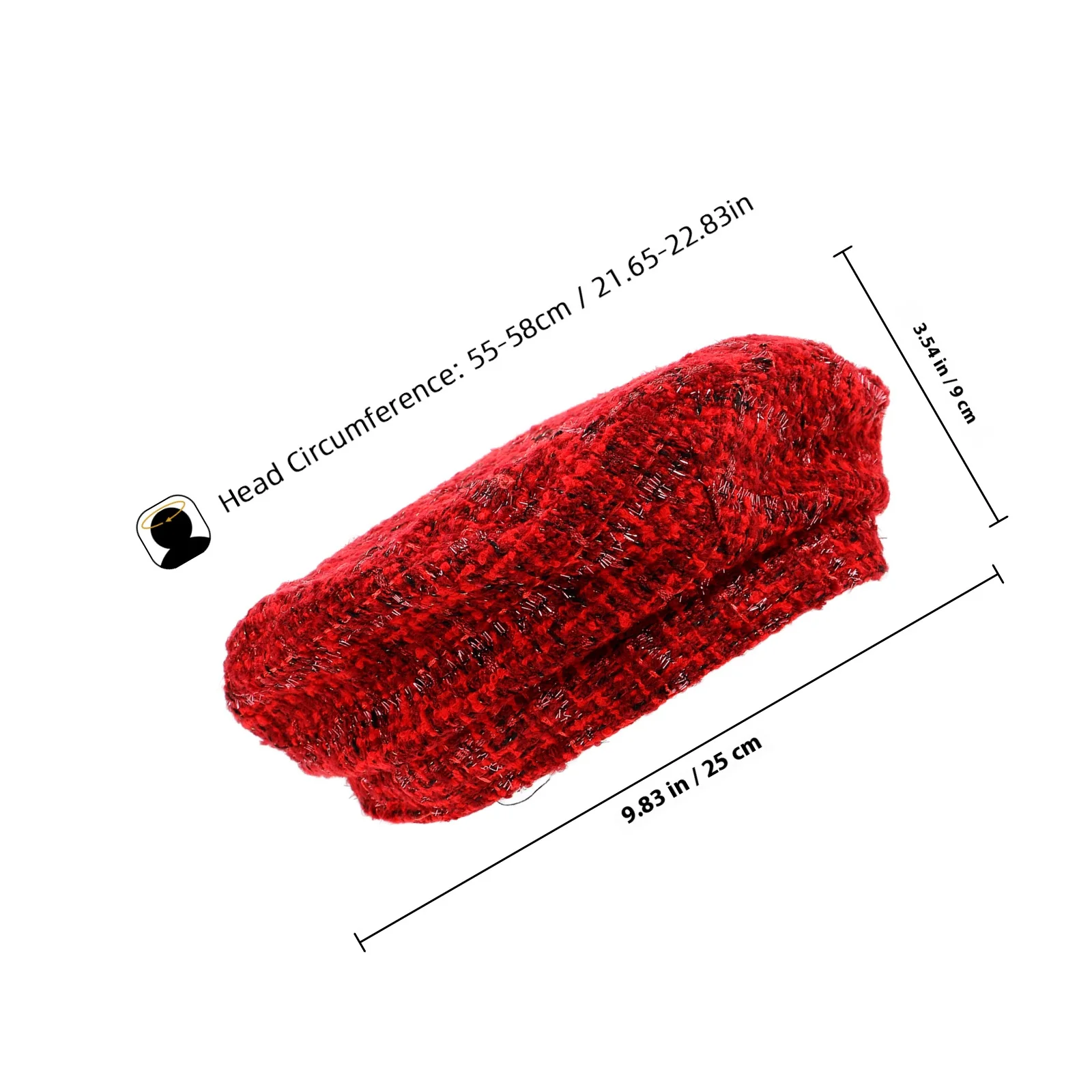 قبعة بيريه كلاسيكية منقوشة متقلب متلألئ متماسكة شتاء دافئ عيد الميلاد أغطية الرأس عطلة الإكسسوارات للنساء #3