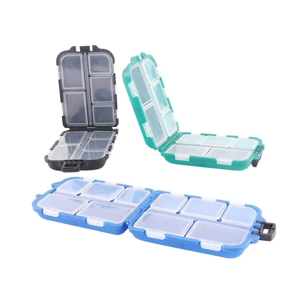 

10 Compartments Accessory Tool Square Bait Storage Case Fishhook Box Fishing Tackle Boxes Lure Container
