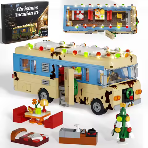Christmas Vacation RV Building Block Set - Movie Replica Cousin Eddie Car | Nostalgic Collection &amp; Family DIY | Christmas Gift