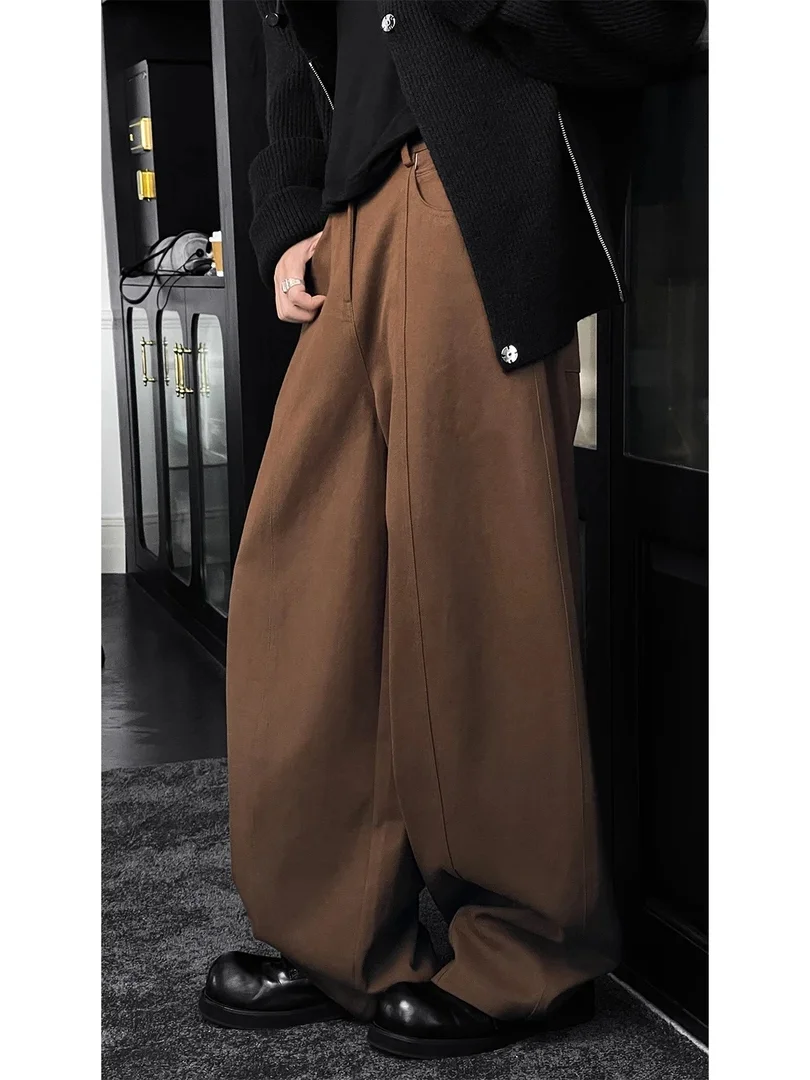 

Брюки Dragon Knife: Новинка осенне-зимней коллекции, ретро-стиль, премиум-качество, простой крой, свободные, струящиеся, повседневные, длинные, прямые, свободного кроя