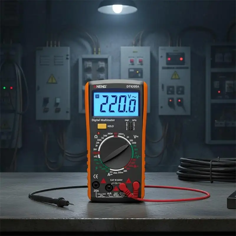 DT9205A Portable Digital Multimeter 1999 Counts Handheld RMS  DC Current Tester for Automotive Troubleshooting Workshop Use