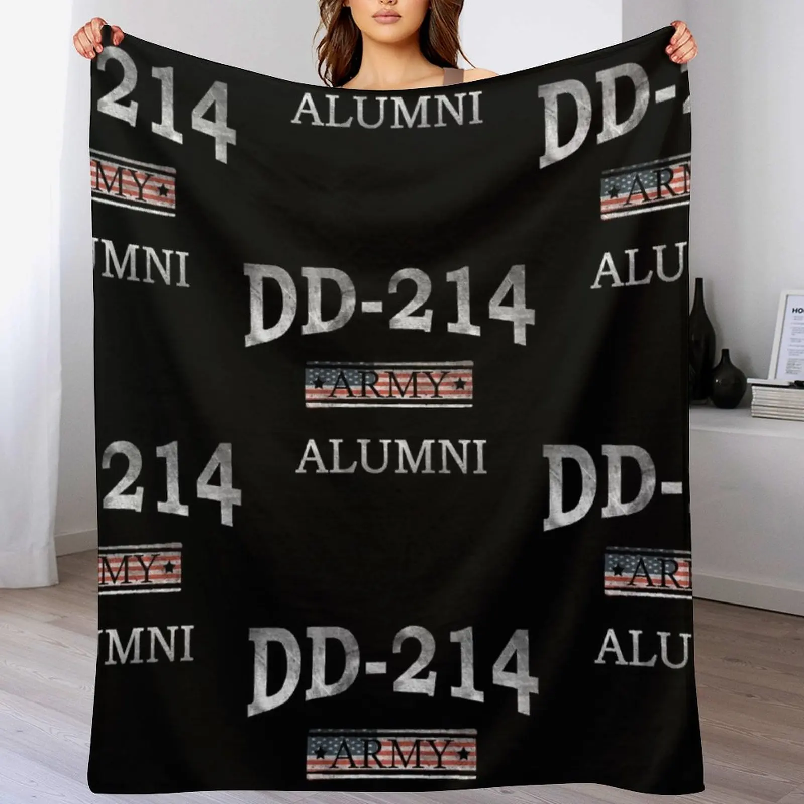 

DD 214 Army Alumni Throw Blanket Soft Comfort Blanket for Reading Watching TV