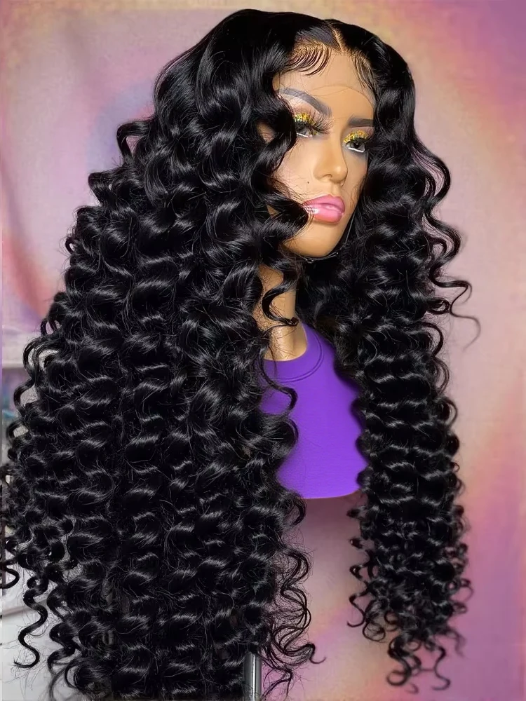 40 بوصة HD موجة فضفاضة الدانتيل أمامي خصلات الشعر المستعار الإنسان 13x6 13x4 360 كامل المياه العميقة مجعد الدانتيل الجبهة الباروكات للنساء البرازيلي 250%