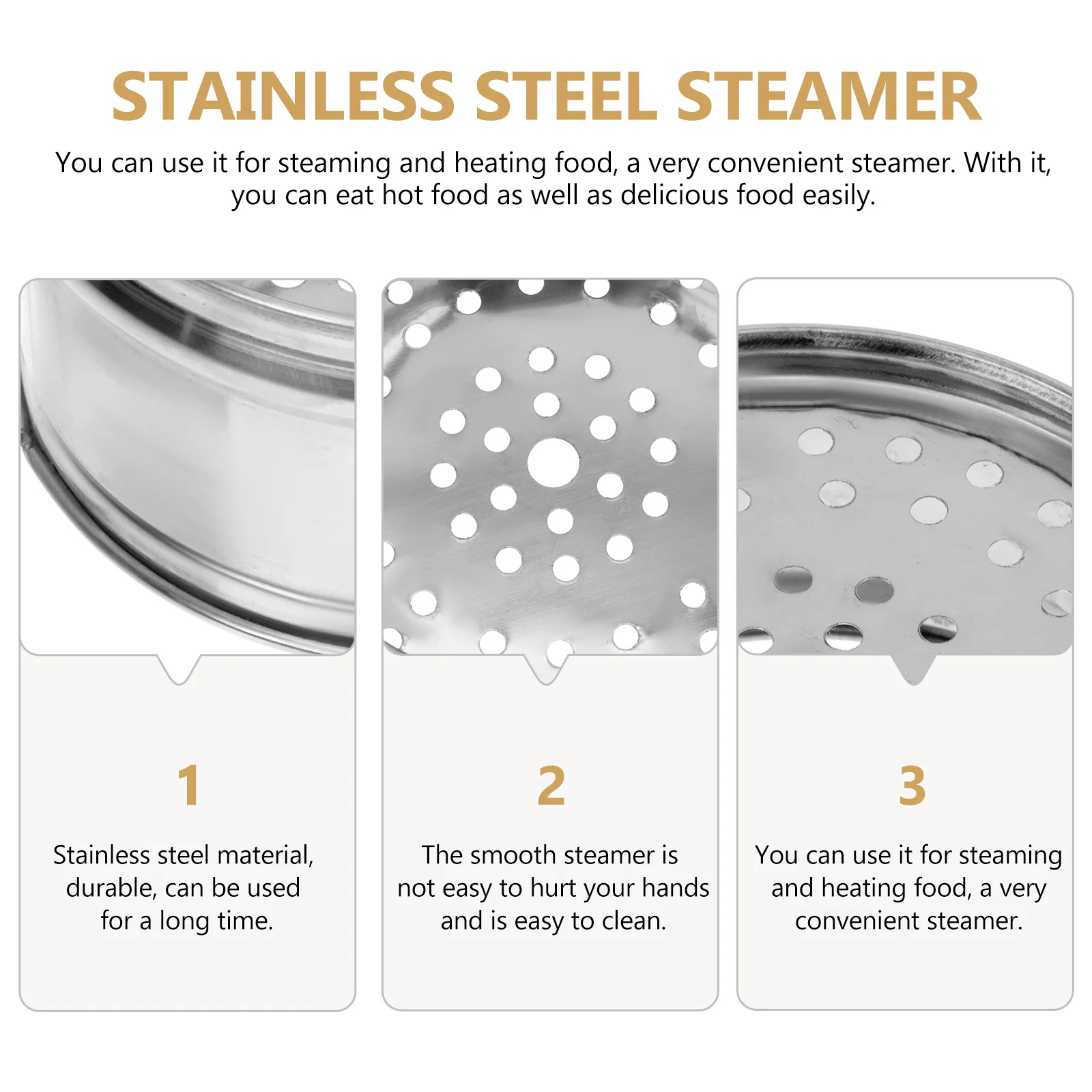 

1pc Stainless Steel Plate Tray Household Kitchenware Versatile Food Steamer Basket For Fish Meat Vegetables Steamer