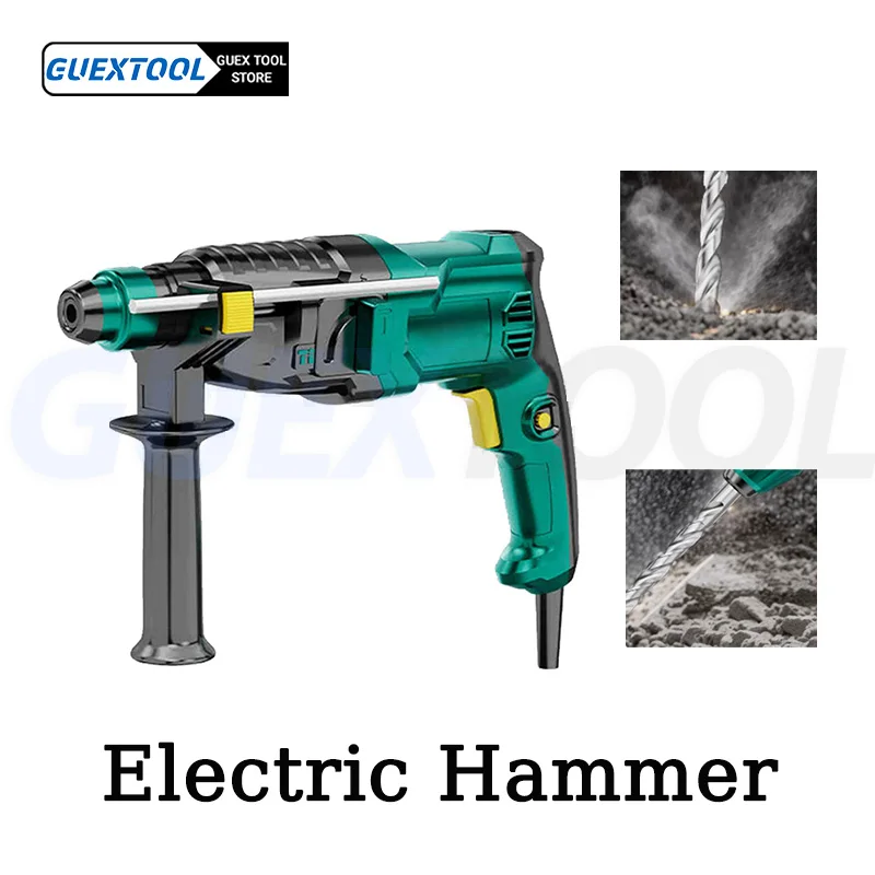 220V Electric Hand Drill household Concrete Impact Drill Alloy Steel Electric Hammer Handheld Ground Slotting Drilling Metal Woo