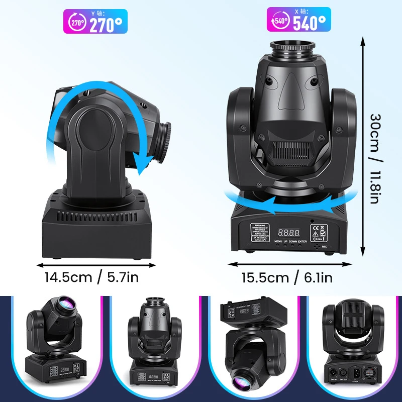 

60W Moving Head Pattern Beam Light LED Stage Light Moving Head Light Strobe Club Strobe Light Atmosphere Light