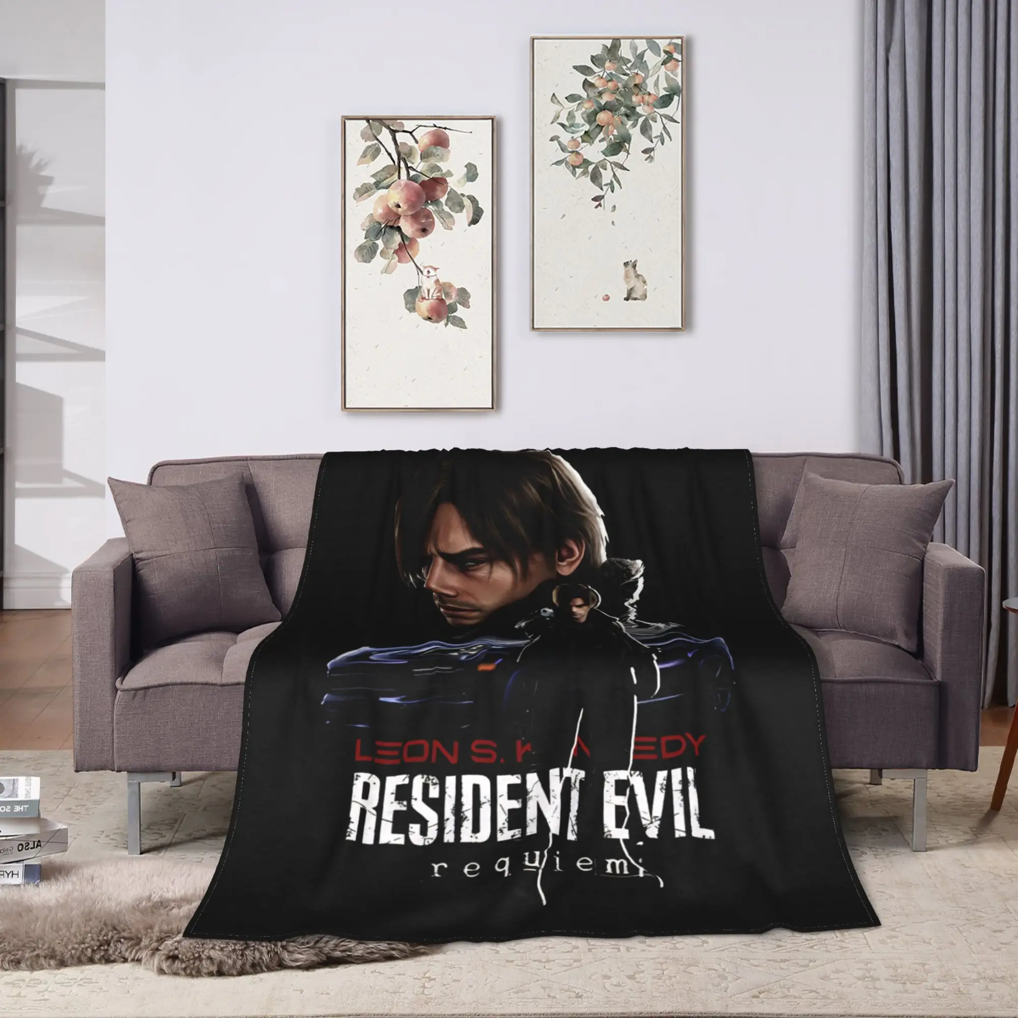 Leon The Chad Kennedy - Resident Evil Requiem Flannel Blanket Winter  Super Soft Throw Blanket for Bedspread Sofa Bed Cover