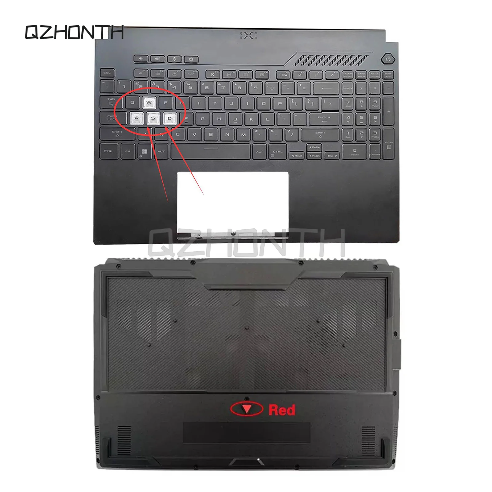 

Используется для ASUS TUF Gaming FX507 FA507 FX507Z A15 F15 Упор для рук с подсветкой клавиатуры (2022 год) + нижняя деталь