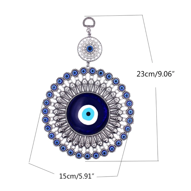 KX4B Turkish Blue for Evil Eye Decor Wall Hanging Pendant Amulets Ornament Car for Pr