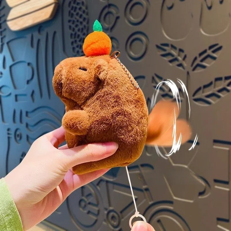 1-20 SZTUK Pluszowa persimmon machająca ogonem Kapibara Breloczek do kluczy Śliczny pluszowy breloczek do kluczy Pluszowa lalka Zabawka Tornister Breloczek do prezentów