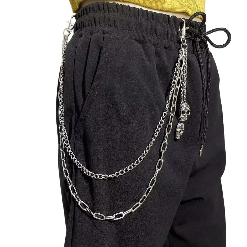 

Metal Punk Rock Multi-layer Skull Tassel Waist Chain For Men Women Jeans Hip-hop Pants Belt Chains Jewelry Accessories