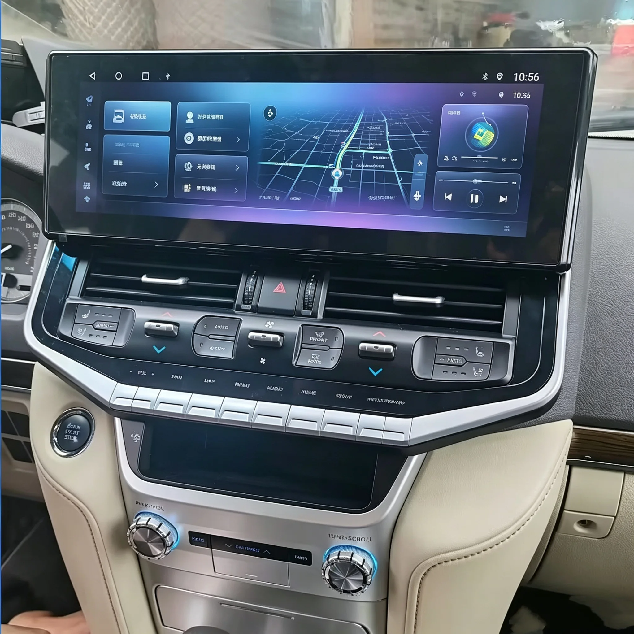16.2 Inch QLED Touch Screen Android Car Radio Multimedia Player Navigation Stereo 4G For Toyota Land Cruiser 200 LC200 2008-2022