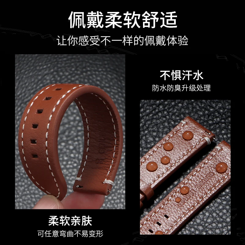 Кожаный ремешок для часов PP PATEK Seiko Longines, мягкий браслет 18 мм 19 мм 20 мм 21 мм 22 мм 24 мм, черный, синий, красный ремешок на запястье