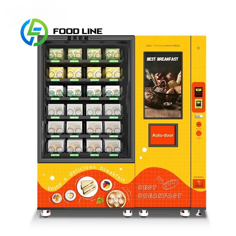Factory Customized Intelligent Hot Foods Vending Machine for Breakfast Food Factory Direct Sale