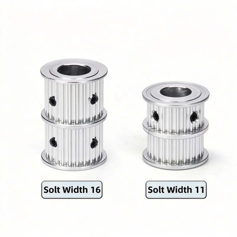 1PCS 2GT/3M/5M/MXL/XL Double Head Aluminum Timing Belt Pulley Solt Width 7/9/11/16mm One-Piece Synchronous Wheel For 3D Printer