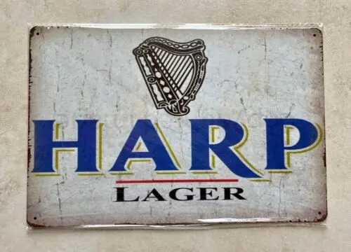 HARP LAGER METAL PLAQUE SIGN BAR PUB MAN CAVE GARAGE 20 x 30