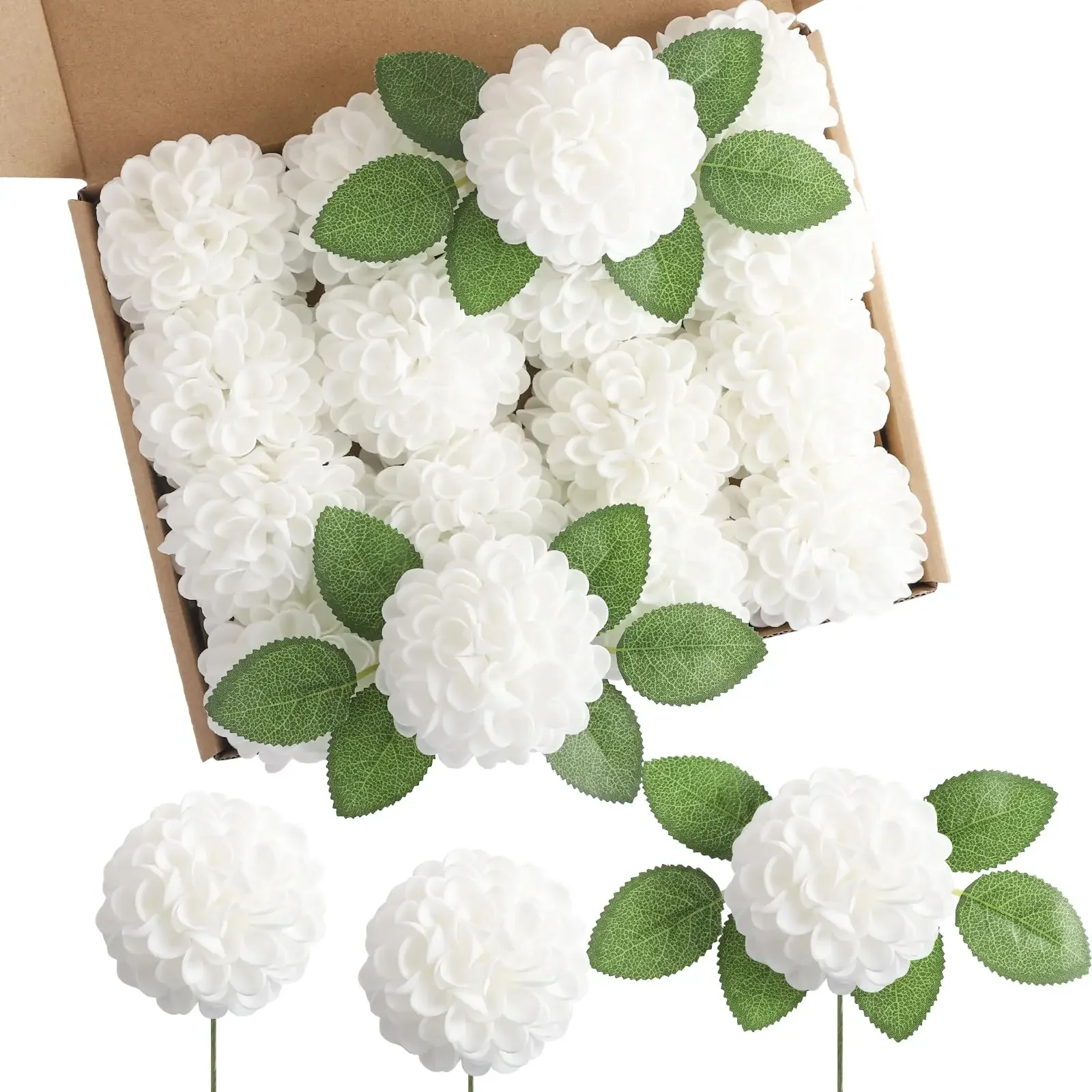 

25pcs Hydrangea Artificial Flower with Stems Fake Foam Dahlia Boho Home Decoration Simulation Chrysanthemum Wedding Party Decor