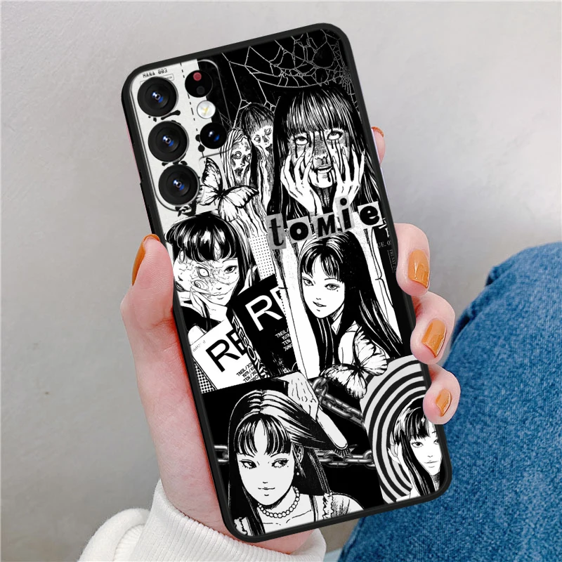 Tomie-funda de silicona suave para teléfono, carcasa negra de Anime Kawakami para Samsung S24, S23, S22, S21, S20 FE, S10e, S10, S9 Ultra Plus