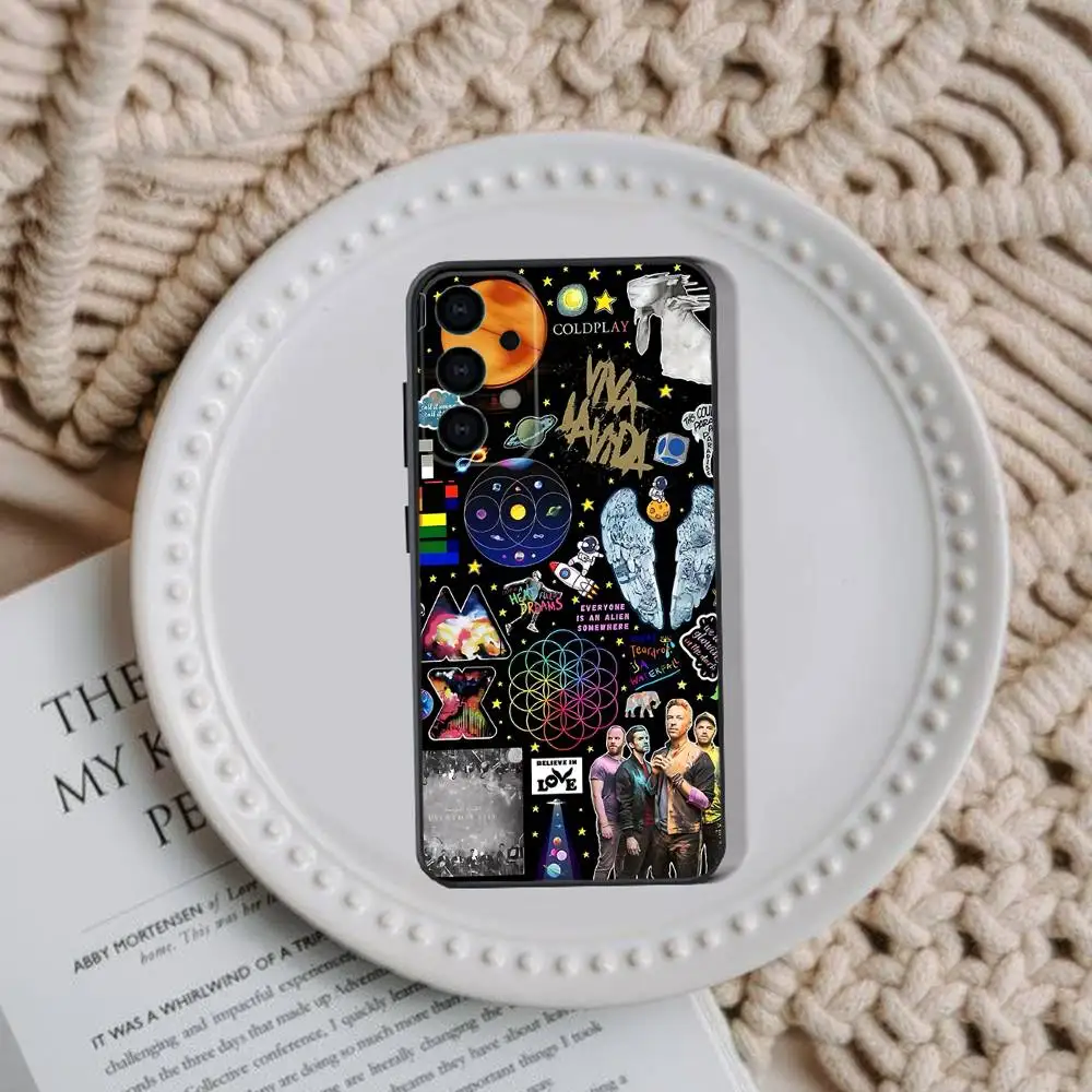 Band C-Coldplay Phone Case For Samsung Galaxy A20,A21s,A22,A31,A32,A52,A53,A72,73,A80,Note,J,S Soft Black Cover