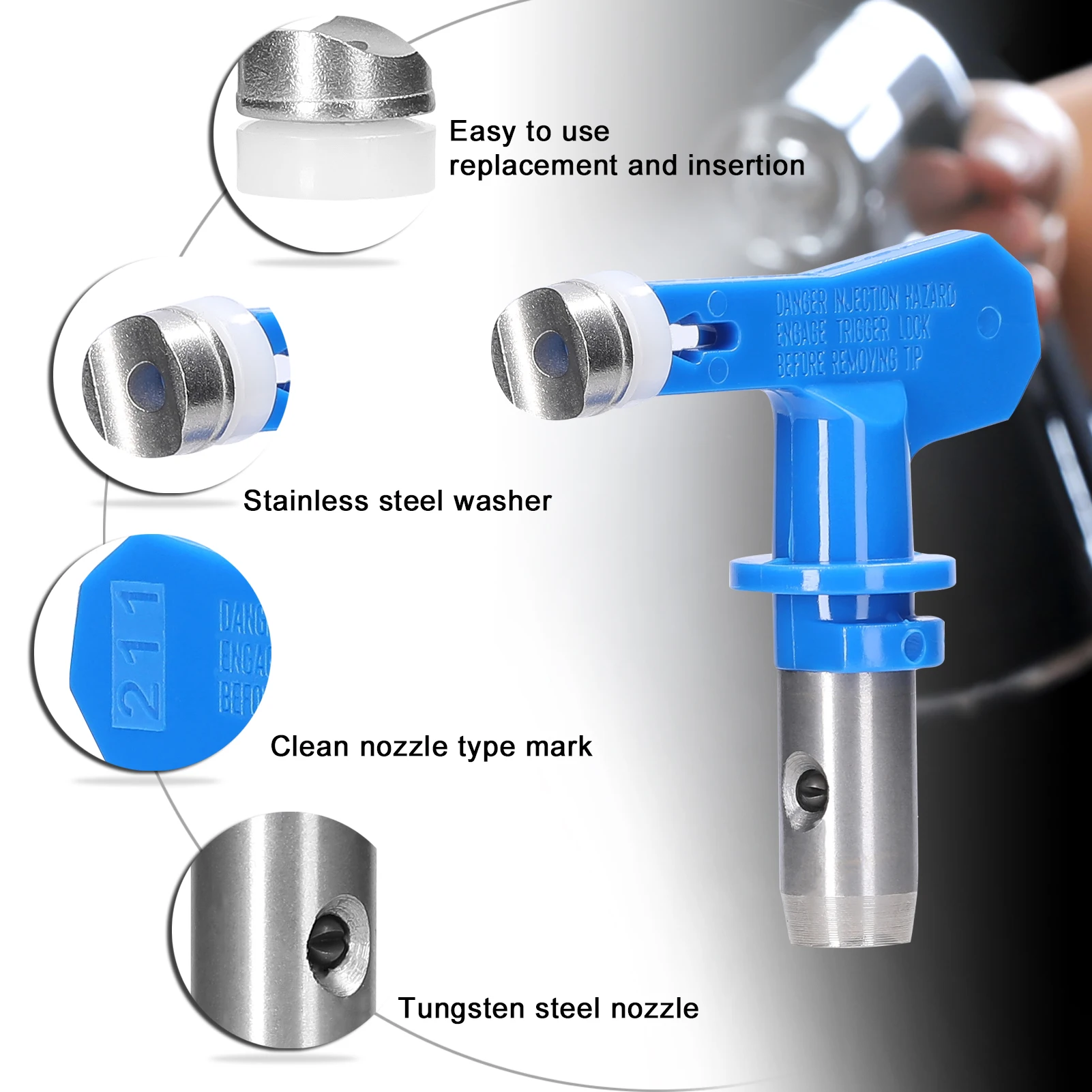 Paint Nozzles Set Reversible Spraying Machine Tips  Paint Sprayer Nozzle Kit  Sprayer Spraying Machine Acc