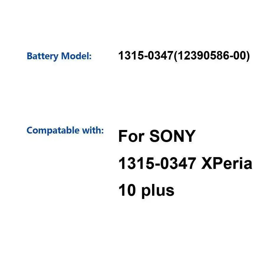 

Премиальная замена 3000 мАч для Sony Xperia 10 Plus 1315-0347 12390586-00 Аккумулятор мобильного телефона