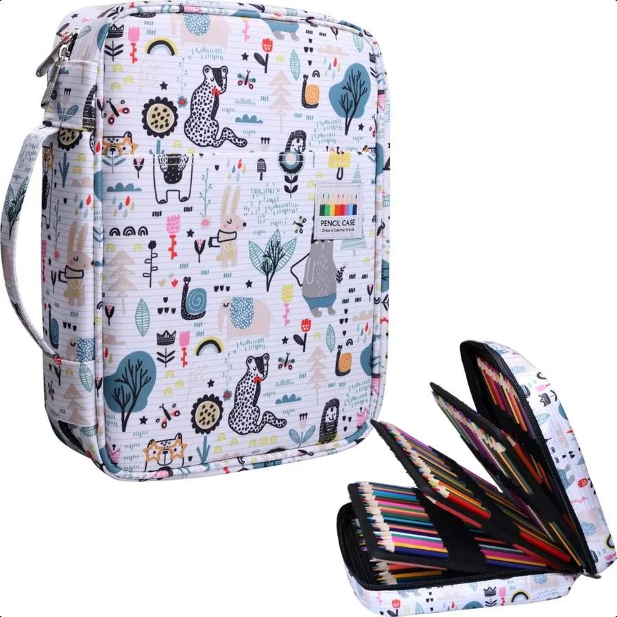 

JAKAGO 220 Slots Colored Pencil Case Large Capacity Pen Holder for Artist Painter Zipper Organizer Bag for Marker Highlighter S