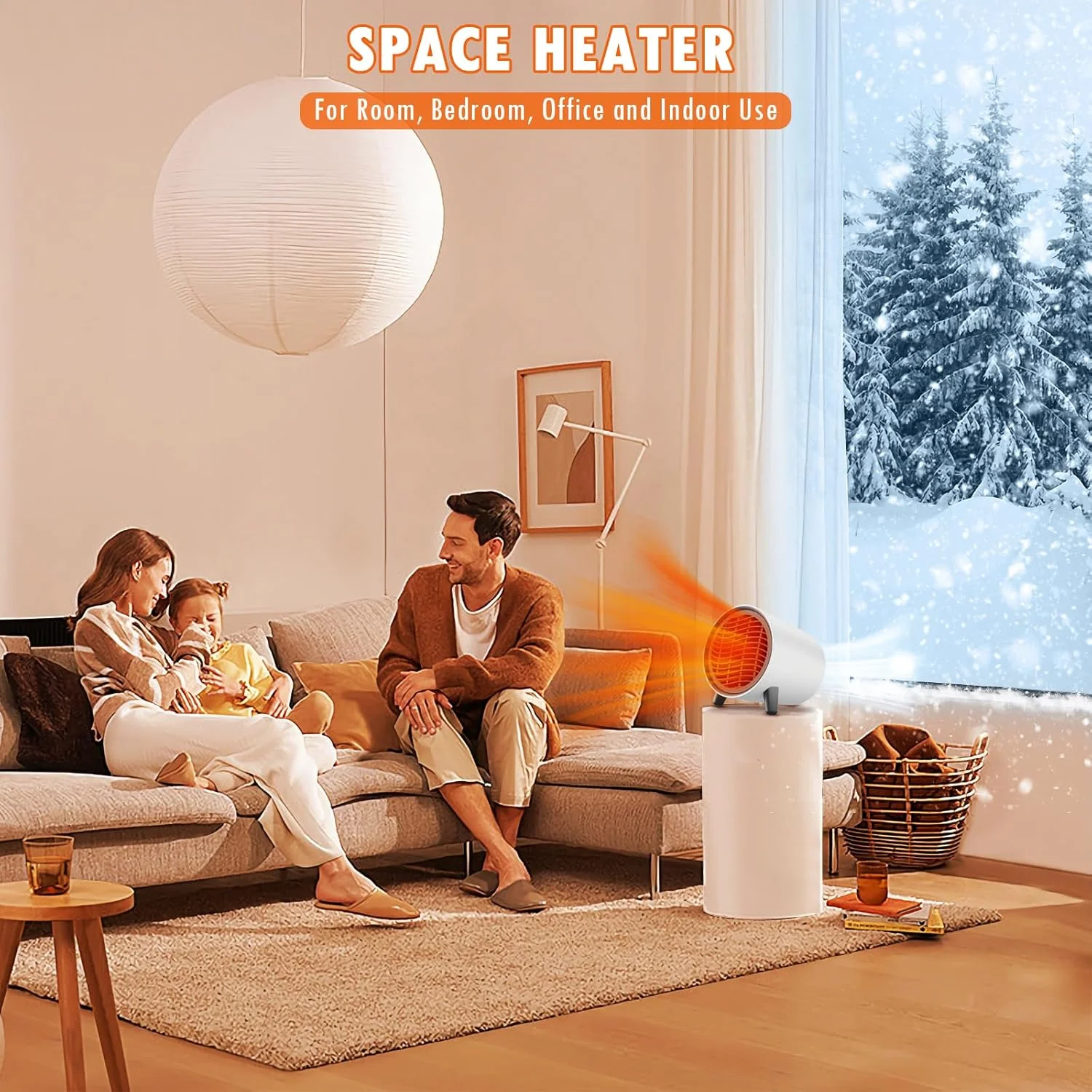 Portable Small Space Heater Indoor, Fast Heating 600W  Efficient  Personal Heater Overheating & Tip-Over Protection for  Bedroom