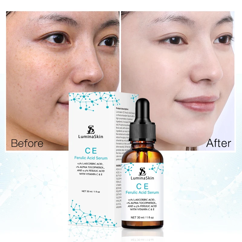 CE Ferulic Acid Ageless Serum Vitamina Suero Faciales Face moisturizer Vitamin C E Serum For Skincare Visage 30 ml Free Shipping