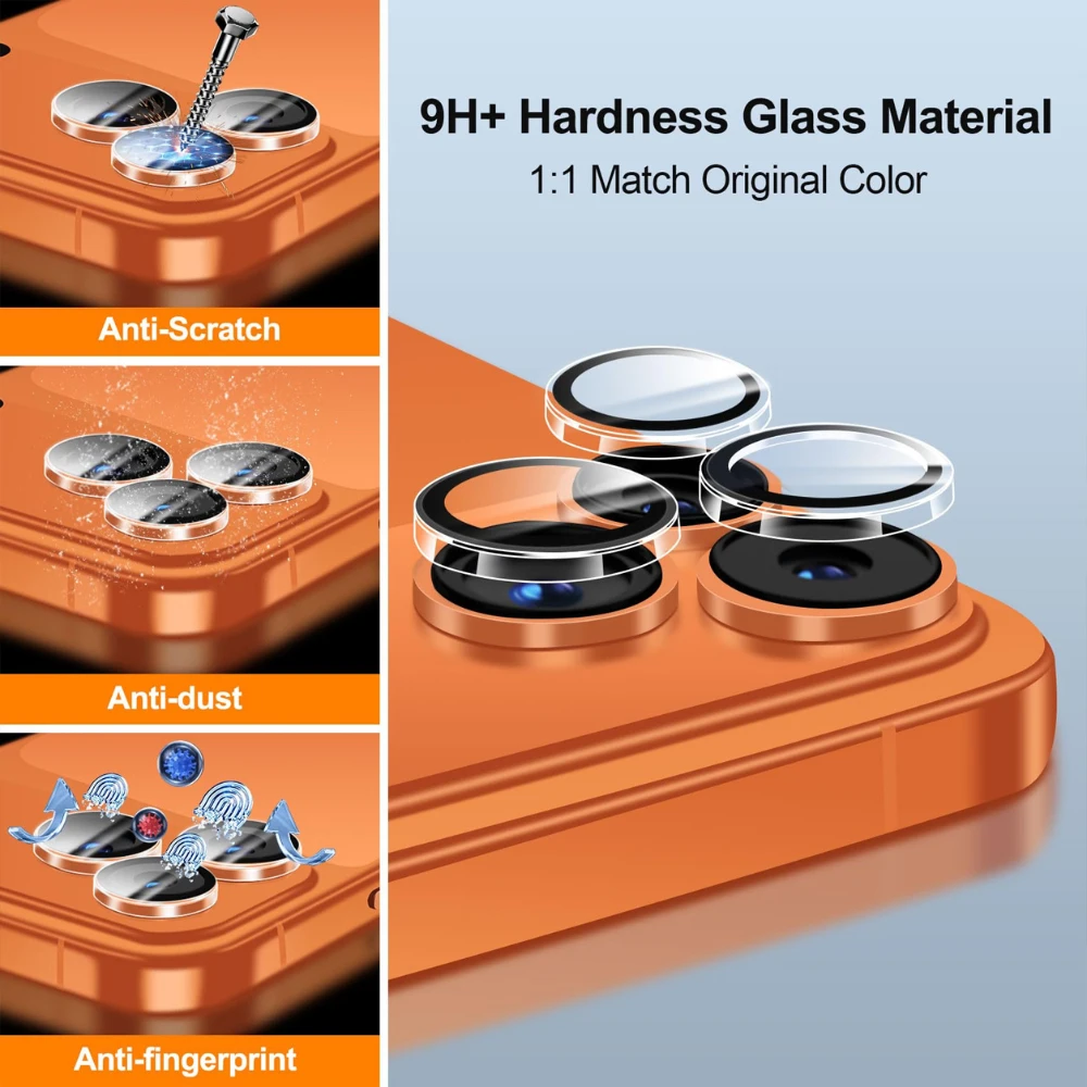 NNBILI 10-Pack Transparent Camera Lens Protector Film, for iPhone 18 17 16 15 14 13 12 11 Pro Max  HD Clear Lens Cover