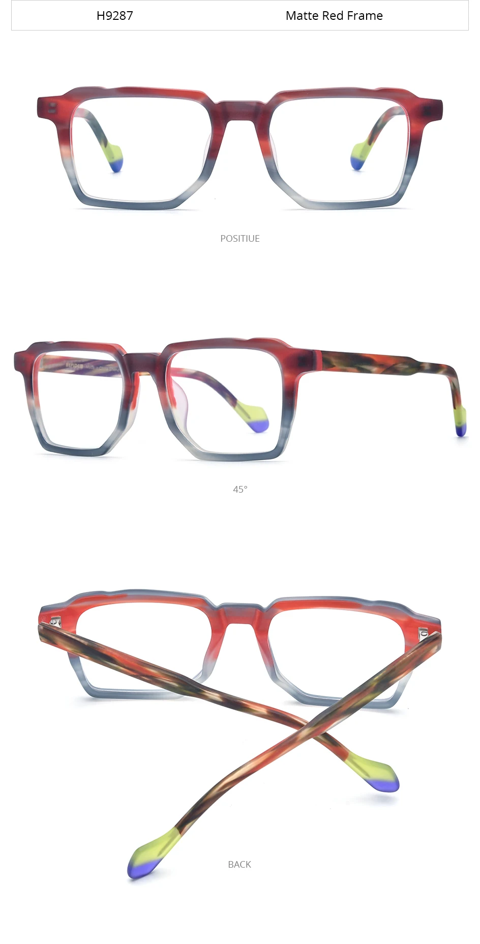 HEPIDEM Multi-Acetat-Brillengestell, Herren- und Damenmodell, Markendesign, quadratische Brille, japanische Handarbeit, Johnny Depp-Brille, 9269 – Detail 8
