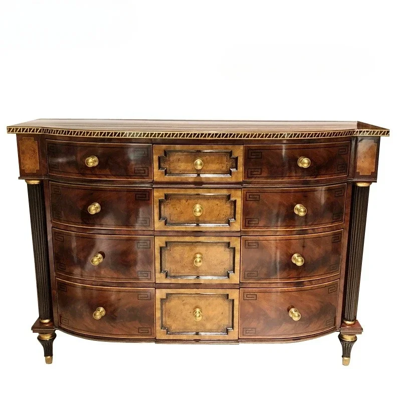 

Villa European Classical Locker American Piano Lacquer Bucket Cabinet Bedroom Mahogany Solid Wood Storage Cabinet