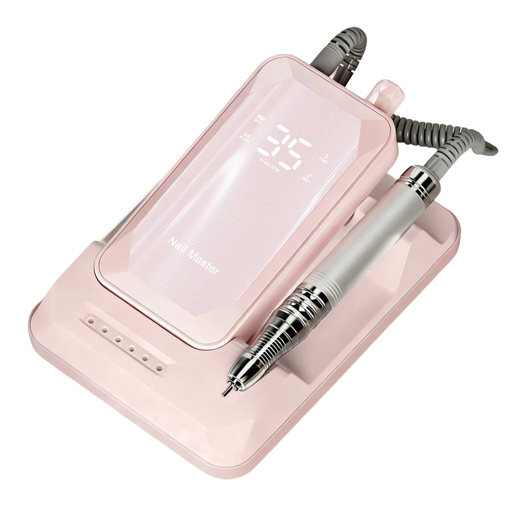 60W Brushless Nail Drill 35000RPM HD Display Desktop Portable Nail Sander Low Noise Professional Manicure Machine for Nails Art