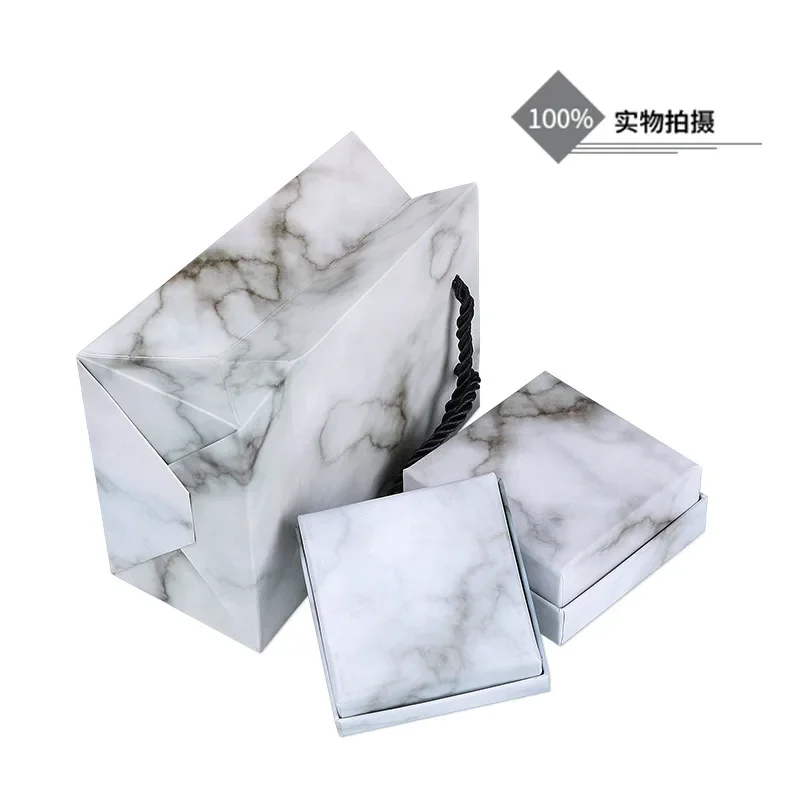 Gradient Hồng Xanh Dương Túi Tote Marbling Giấy Gói Hộp Lễ Tình Nhân Sinh Nhật Tặng Vòng Cổ Trang Sức Bao Bì Dự Tiệc Cung Cấp