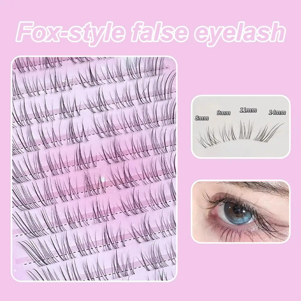 DIY False Eyelashes Cosplay Fox-style False Eyelashes Cluster Natural Makeup Extension Individual Fluffy Eyelashes Q3S7