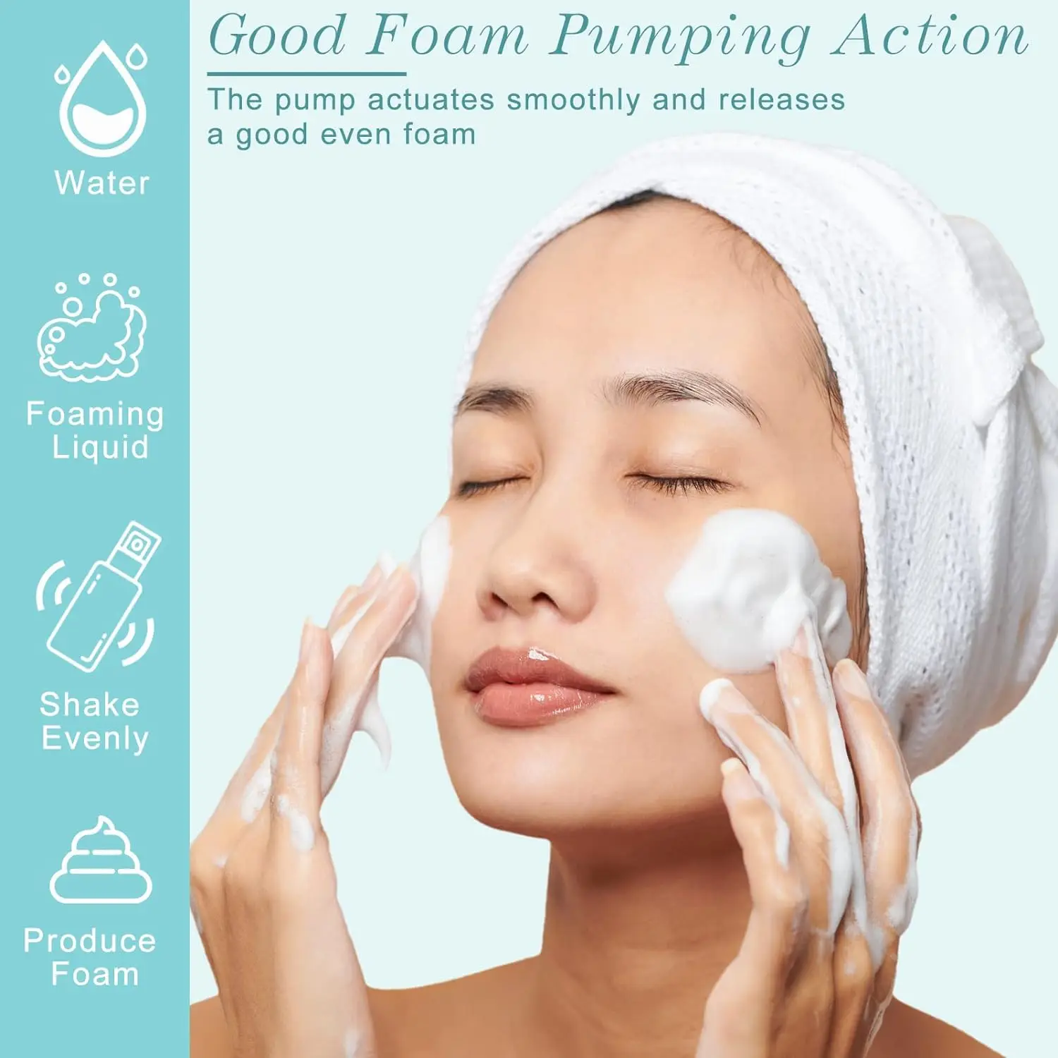 10PC Foaming Soap Bottle Empty Plastic Mousse Facial Cleanser Pump Bottle Travel Refillable Lotion shampoo Dispenser 60ml