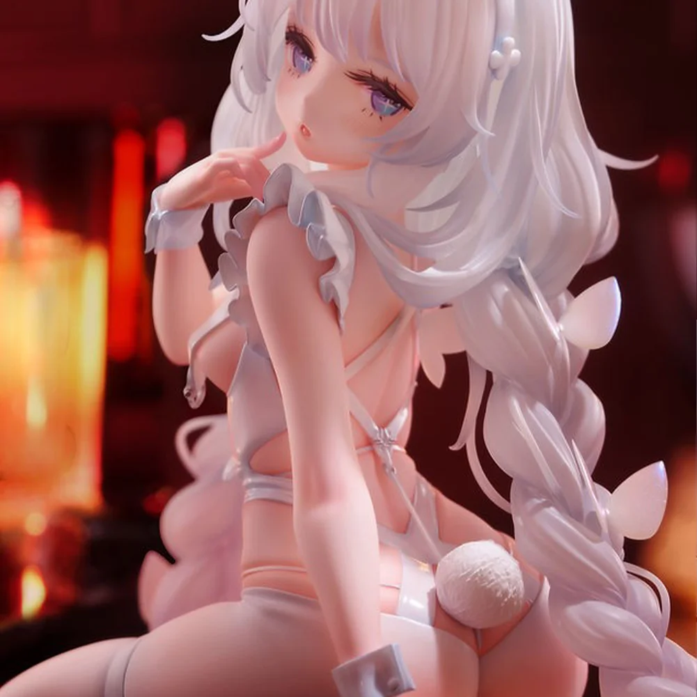 Anime Game Azur Lane MNF Le Malin Figure Lazy White Bunny girl Dress Up kneeling position Action Figure Pvc Adult Model Toy Gift