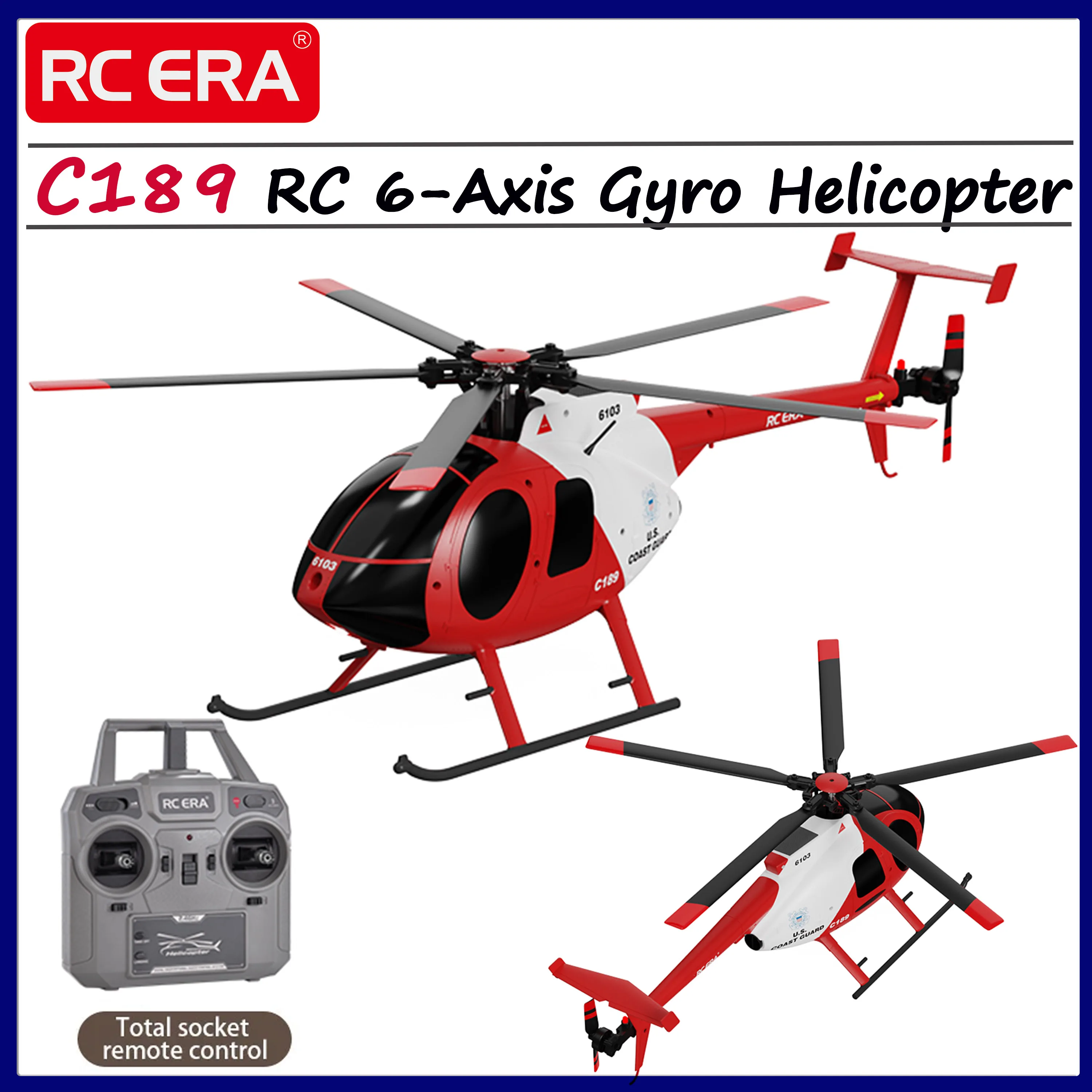 

C189 1/28 RC Helicopter 6CH 6-axis Gyro Remote Control Model One-click Takeoff/landing 2.4G Transmitter Aircraft Kid Adult Toy