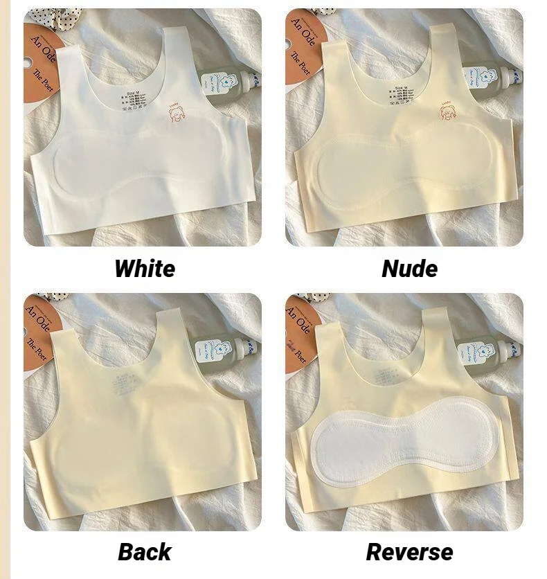 3-teiliges, bequemes, atmungsaktives, einfaches Trainings-BH-Unterhemd für Teenager, weiche, elastische, hautfreundliche Dessous für Mädchen, ohne Stahlring – Detail 14