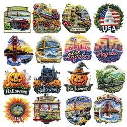 North America USA Los Angeles Halloween San Francisco Resin 3D Fridge Magnets Tourism Souvenir Refrigerator Sticker Handicraft