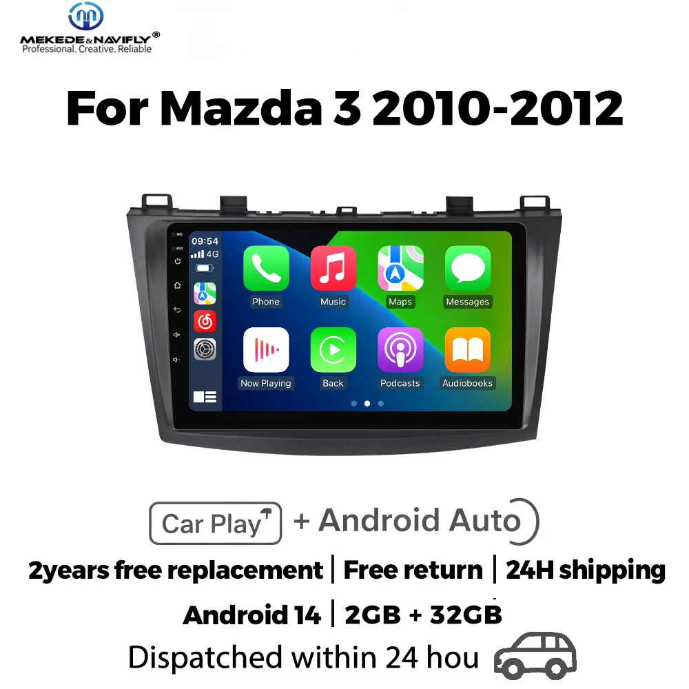 

Интеллектуальная аудиосистема Android 14 для Mazda 3 II, для Mazda3 BL 2009-2013, 2 Din, беспроводной Carplay, автомобильная магнитола, стерео-головное устройство