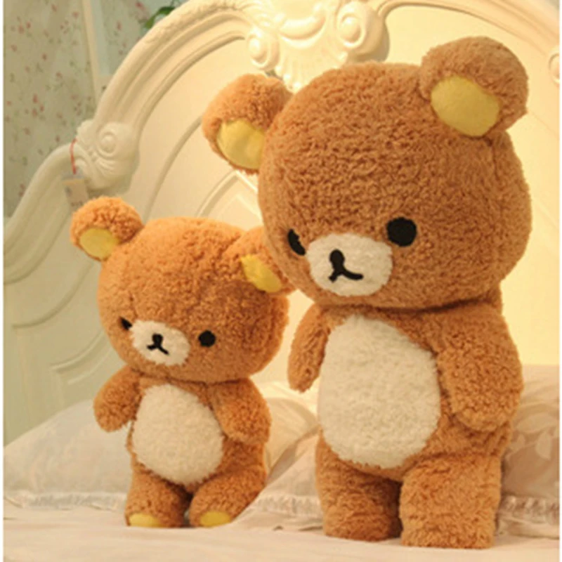 60/80cm Big Size Rilakkuma Plush Toy Kawaii Relax Bear Stuffed Dolls Animals Teddy Bear Cushion Xmas Gift For Kids Xmas Present