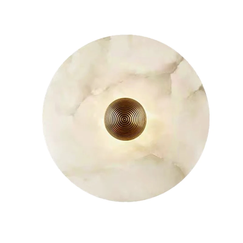 Designer minimalist round marble wall lamp living room bedroom bedside lamp corridor aisle background wall light