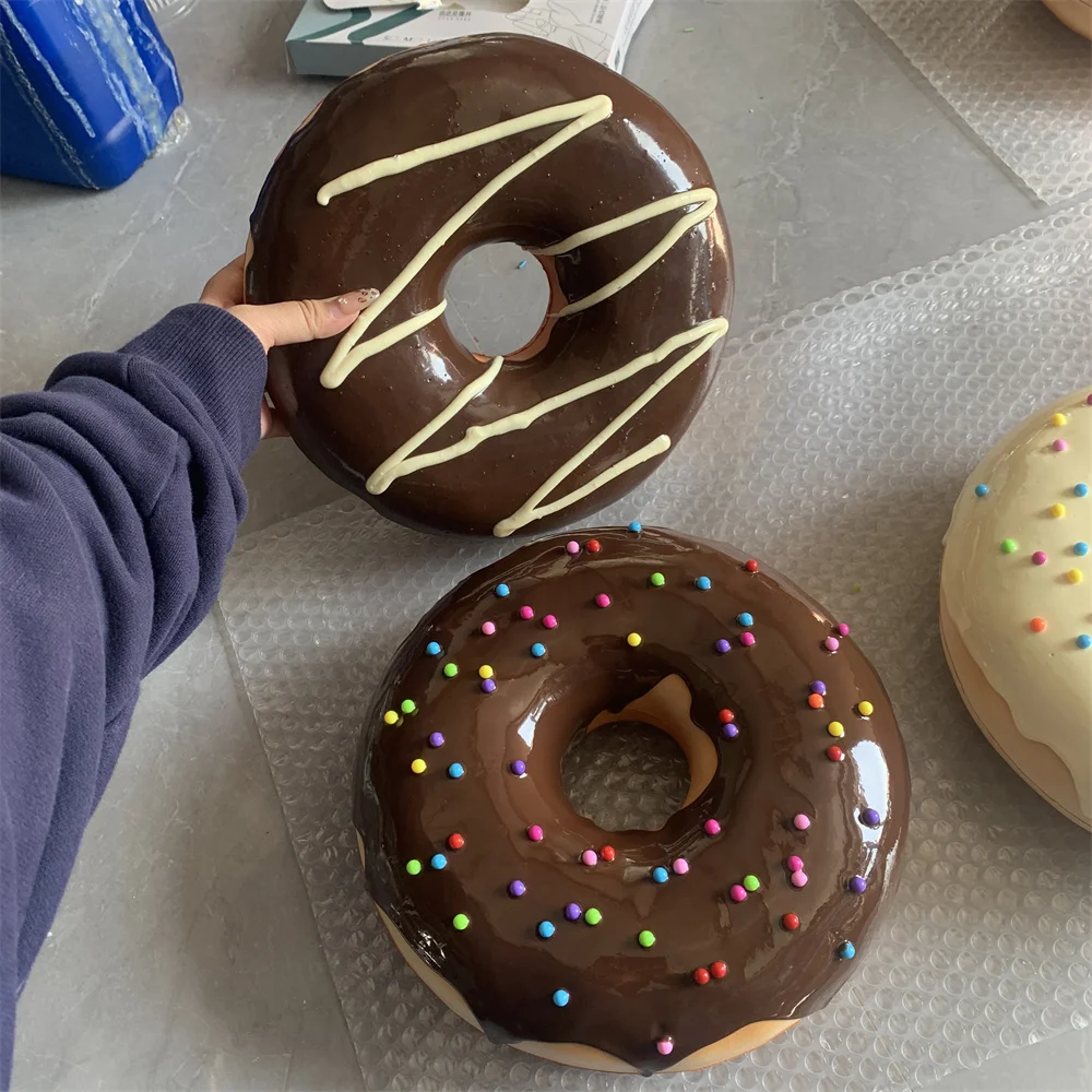 10inch Large Doughnut Food Model Wall Decoration Multiple Drizzle Effects Idea Design Props Donut Shop Cute Shooting Game Party
