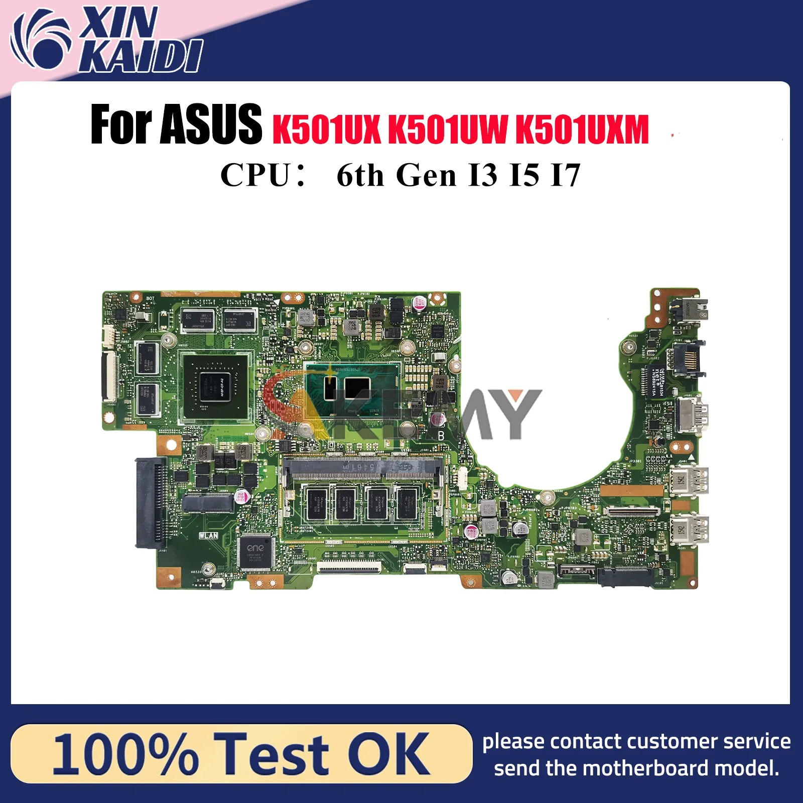 

K501UX Материнская плата для ноутбука ASUS VivoBook K501UQ K501UB K501U A501U U5000 K501UXM K501UX K501UW K501UWK Материнская плата I3 I5 I7 CPU