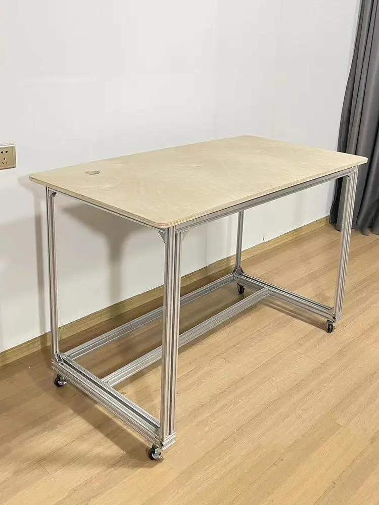 &Modern Nordic Minimalist Solid Wood Conference Table with Metal Elements Large Computer Desk for Office Customizable