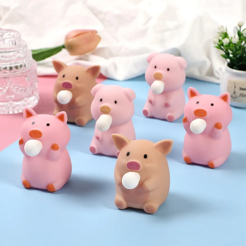 Cartoon Decompression Pinch Spit Pig Toy Squeeze Vent Ball Fidget Artifact Kid Adult Stress Relief Toy